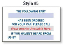 Load image into Gallery viewer, Custom "Parts on Order" Static Clings Parts Department Georgia Independent Auto Dealers Association Store Custom Static Cling Reminder (Style 5)