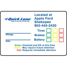 Load image into Gallery viewer, Custom Write-In Roll Reminder Stickers Service Department Georgia Independent Auto Dealers Association Store Static Cling 2 5/8" x 1 7/8"