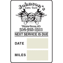 Load image into Gallery viewer, Custom Write-In Roll Reminder Stickers Service Department Georgia Independent Auto Dealers Association Store Static Cling 2 1/4" x 1 1/2"