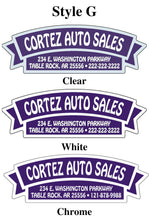 Load image into Gallery viewer, Custom Domed Auto Decals Sales Department Georgia Independent Auto Dealers Association Store Style G White