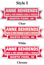 Load image into Gallery viewer, Custom Domed Auto Decals Sales Department Georgia Independent Auto Dealers Association Store Style I White