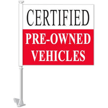 Load image into Gallery viewer, Clip-On Window Flags (Standard Flags) Sales Department Georgia Independent Auto Dealers Association Store Certified Pre-Owned Vehicles - Red