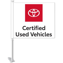 Load image into Gallery viewer, Clip-On Window Flags (Manufacturer Flags) Sales Department Georgia Independent Auto Dealers Association Store Toyota Certified Used Vehicles