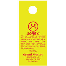 Load image into Gallery viewer, Custom Hang Tags Service Department Georgia Independent Auto Dealers Association Store Yellow