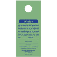 Load image into Gallery viewer, Custom Hang Tags Service Department Georgia Independent Auto Dealers Association Store Green