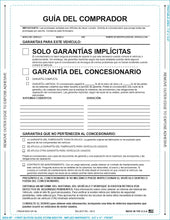 Load image into Gallery viewer, PEEL n SEAL™ Imprinted 1-Part Buyers Guide Sales Department Georgia Independent Auto Dealers Association Store Implied Warranty Spanish
