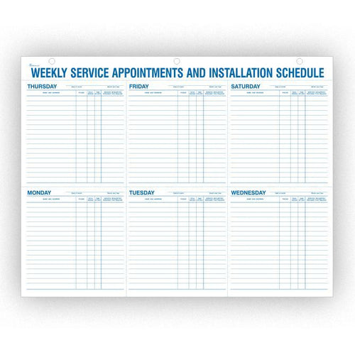 Weekly Service Appointment and Installation Schedule Service Department Georgia Independent Auto Dealers Association Store