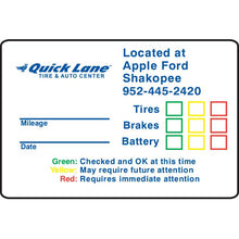 Load image into Gallery viewer, Custom Write-In Roll Reminder Stickers Service Department Georgia Independent Auto Dealers Association Store Static Cling 2 5/8&quot; x 1 7/8&quot; 
