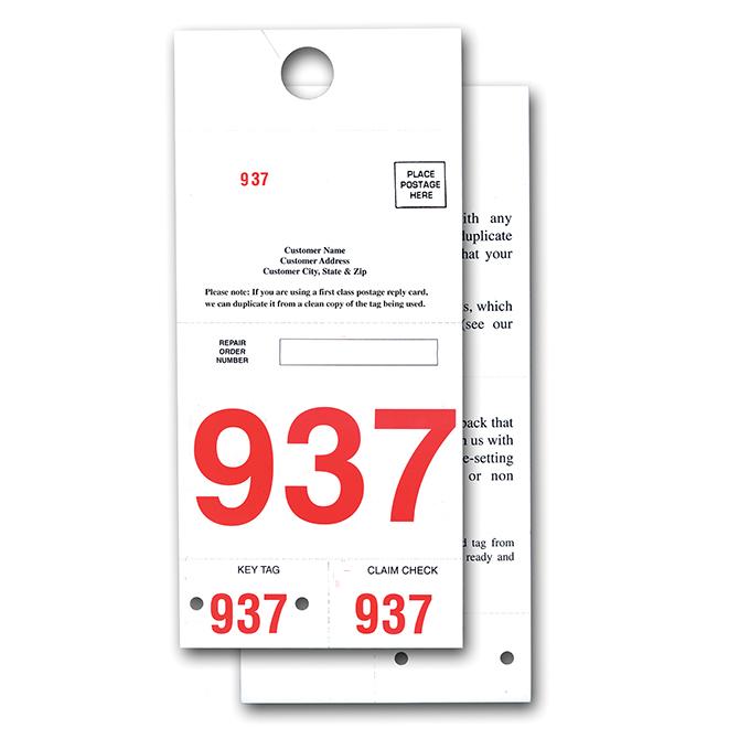 Custom Red 3-Digit Adver Tag™ 5 Part Dispatch Numbers Service Department Georgia Independent Auto Dealers Association Store
