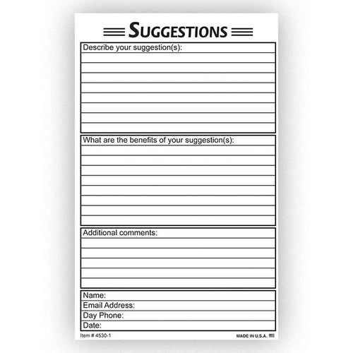 Suggestion Card Office Forms Georgia Independent Auto Dealers Association Store