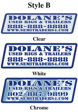 Load image into Gallery viewer, Custom Domed Auto Decals Sales Department Georgia Independent Auto Dealers Association Store Style B White
