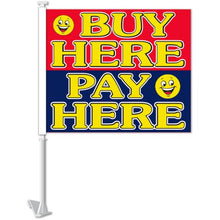 Load image into Gallery viewer, Clip-On Window Flags (Standard Flags) Sales Department Georgia Independent Auto Dealers Association Store Buy Here Pay Here Happy Faces
