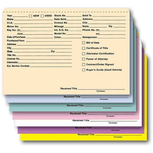 Heavy Duty Deal Envelopes (Deal Jackets) - Printed (100 Per Box) Sales Department Georgia Independent Auto Dealers Association Store Buff