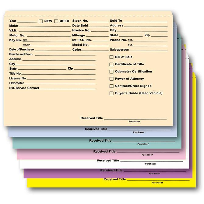Heavy Duty Deal Envelopes (Deal Jackets) - Printed (500 Per Box) Sales Department Georgia Independent Auto Dealers Association Store Buff