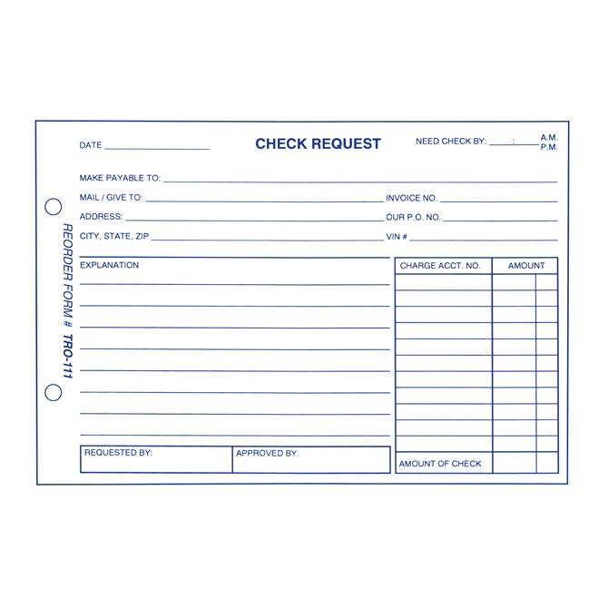 Check Request Forms Office Forms Georgia Independent Auto Dealers Association Store