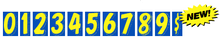 Load image into Gallery viewer, 7 1/2&quot; Number Window Stickers Sales Department Georgia Independent Auto Dealers Association Store Yellow and Blue 0 
