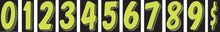 Load image into Gallery viewer, 11 1/2&quot; Number Window Stickers Sales Department Georgia Independent Auto Dealers Association Store Fluoresent Green and Black 0 
