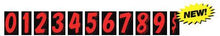 Load image into Gallery viewer, 7 1/2&quot; Number Window Stickers Sales Department Georgia Independent Auto Dealers Association Store Red and Black 0 
