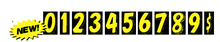 Load image into Gallery viewer, 7 1/2&quot; Number Window Stickers Sales Department Georgia Independent Auto Dealers Association Store Yellow and Black 0 
