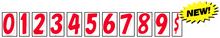 Load image into Gallery viewer, 7 1/2&quot; Number Window Stickers Sales Department Georgia Independent Auto Dealers Association Store Red and White 0 
