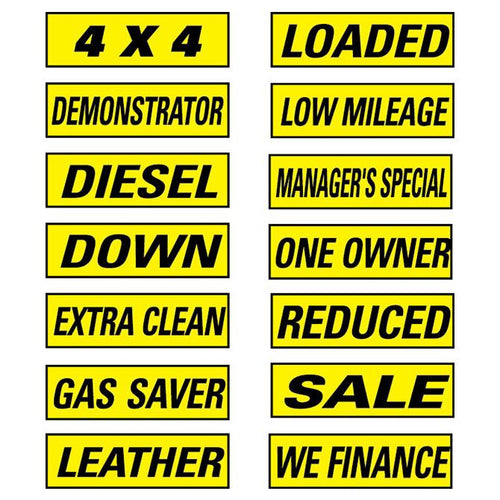 Slogan Window Stickers - Yellow and Black Sales Department Georgia Independent Auto Dealers Association Store