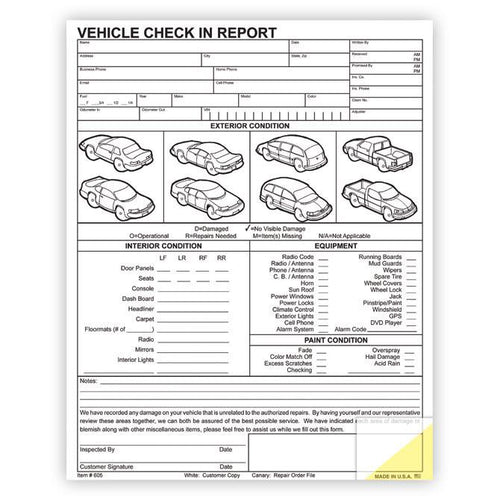 Vehicle Check in Report Body Shop Georgia Independent Auto Dealers Association Store