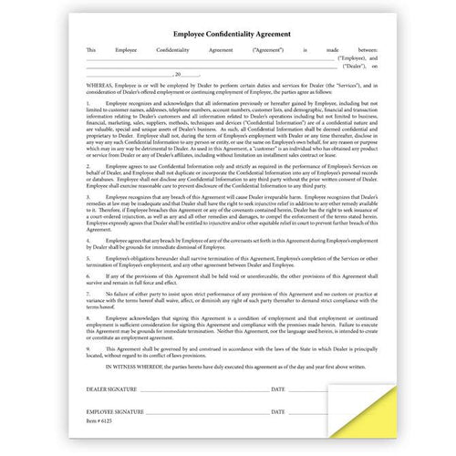 Employee Confidentiality Agreement Office Forms Georgia Independent Auto Dealers Association Store