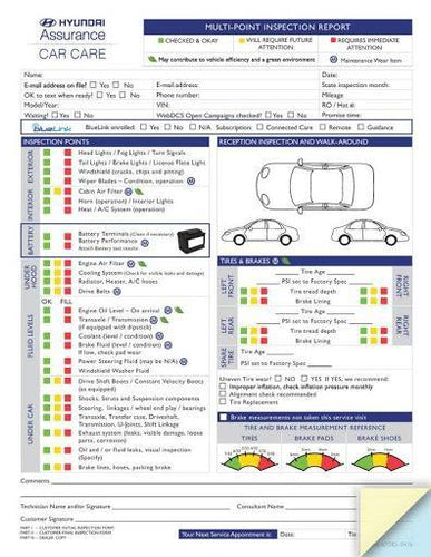 Multi-Point Inspection Forms - Hyundai Service Department Georgia Independent Auto Dealers Association Store