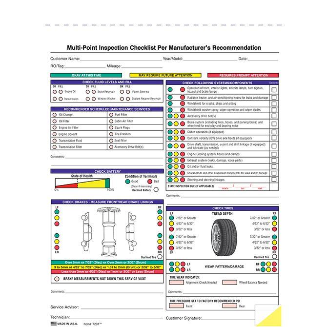 Multi-Point Inspection Forms - Generic – Georgia Independent Automobile ...