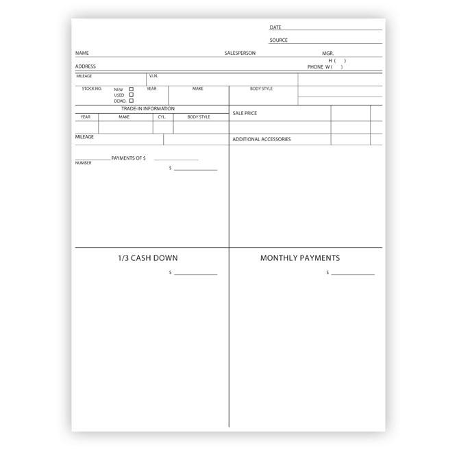 Four Square Form / Customer Proposal Office Forms Georgia Independent Auto Dealers Association Store