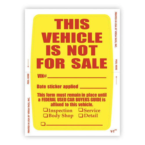 Vehicle Not For Sale Sticker (Face-Stick) Sales Department Georgia Independent Auto Dealers Association Store