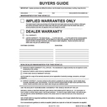Load image into Gallery viewer, File Copy Buyers Guide Sales Department Georgia Independent Auto Dealers Association Store (Form #BG-2017 FC - IW-E)

