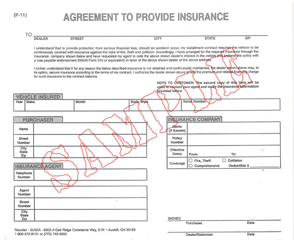 Agreement to Provide Insurance