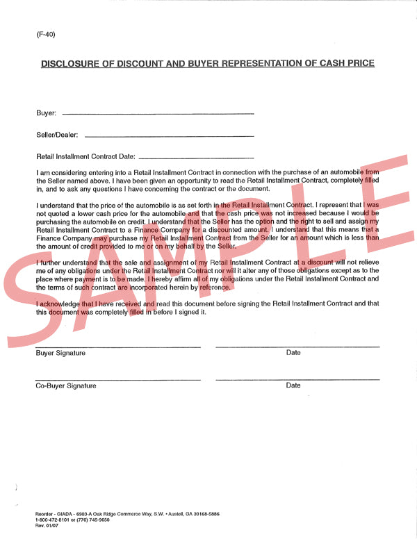 Disclosure of Discount and Buyer Representation – Georgia Independent ...