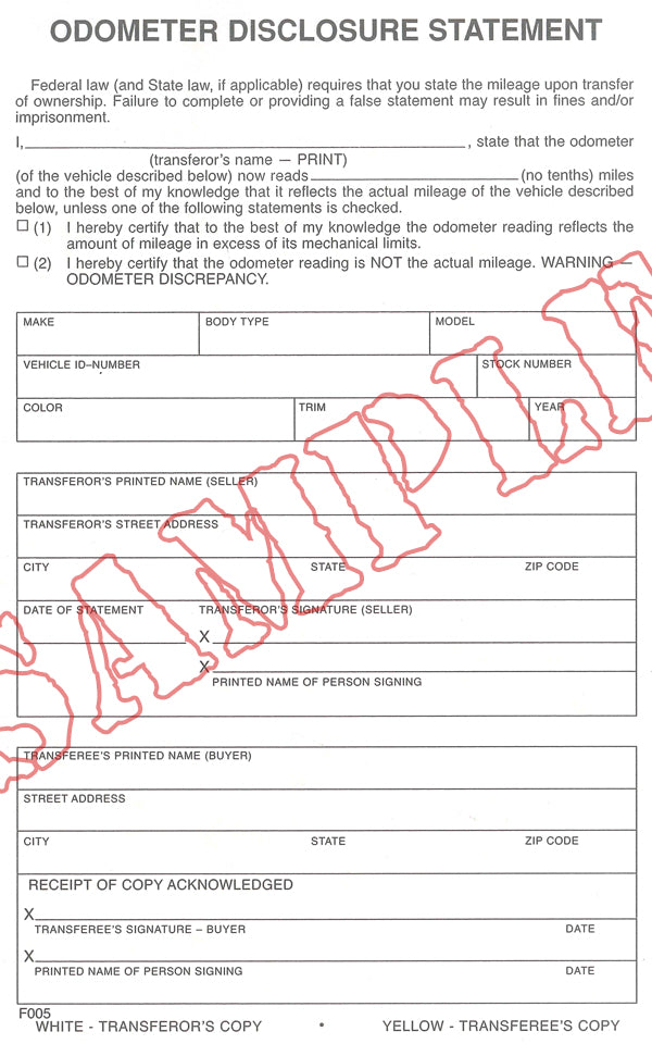 Odometer Disclosure Statement – Georgia Independent Automobile Dealers ...